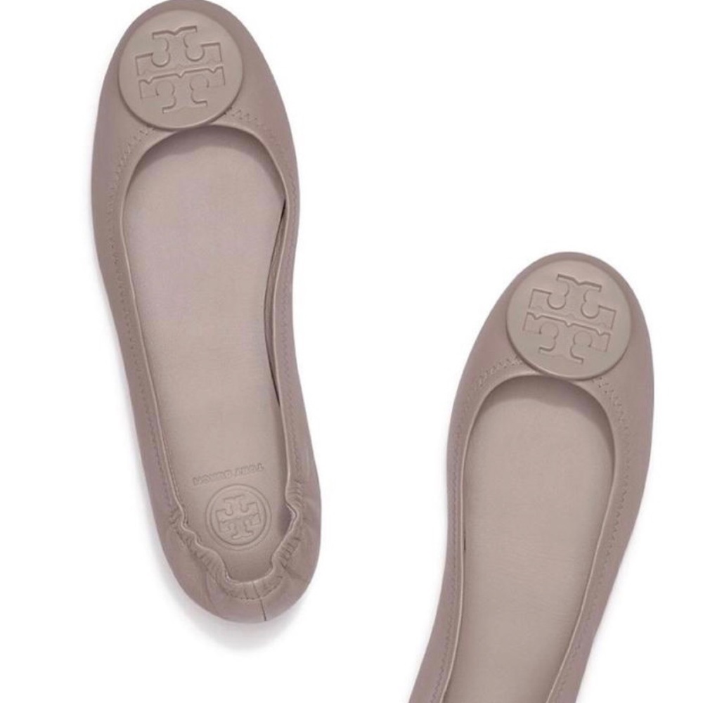 Tory Burch French grey minnie travel ballet flats